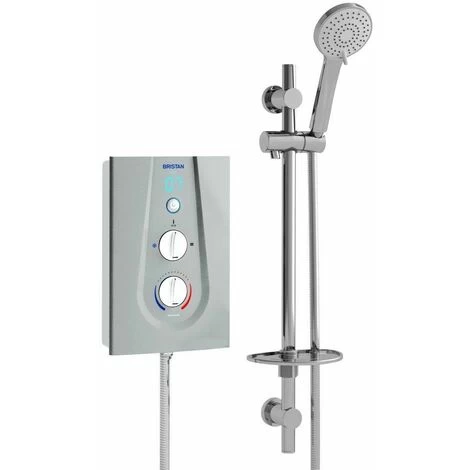 Bristan Joy Thermostatic Electric Shower 8.5kW Metallic Silver Modern Round Head 1 Bristan Joy Thermostatic Electric Shower 8.5kW Metallic Silver Modern Round Head