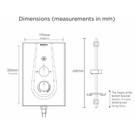 Bristan Joy Thermostatic Electric Shower 8.5kW Metallic Silver Modern Round Head 2 Bristan Joy Thermostatic Electric Shower 8.5kW Metallic Silver Modern Round Head - Image 2