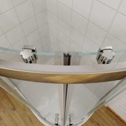 ELEGANT 800 X 800 Mm Quadrant Shower Enclosure Cubicle 6mm Easy Clean Glass Door Right Entry + Stone Tray + Waste Trap -Elegant Store 11939838 4