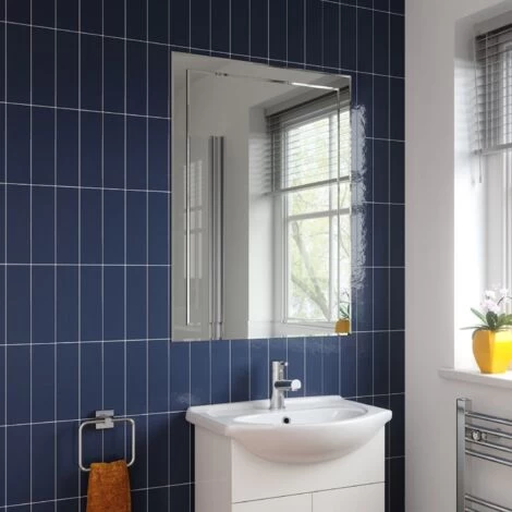 Bathroom Mirror Wall Mounted 650x900mm Rectangle Frameless Bevelled Edge Large 2 Bathroom Mirror Wall Mounted 650x900mm Rectangle Frameless Bevelled Edge Large - Image 2