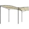 Outsunny Patio Metal Gazebo Door Window Awning Wall Mount Outdoor Shelter