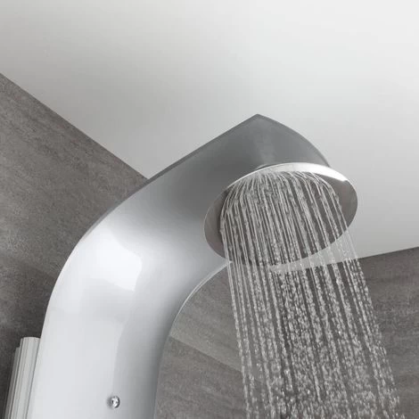 Milano Baya - Modern Exposed Thermostatic Shower Tower Panel With Rainfall Shower Head&44 Hand Shower Handset And Body Jets - Chrome 2 Milano Baya - Modern Exposed Thermostatic Shower Tower Panel With Rainfall Shower Head&44 Hand Shower Handset And Body Jets - Chrome - Image 2
