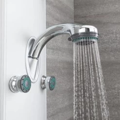 Milano Baya - Modern Exposed Thermostatic Shower Tower Panel With Rainfall Shower Head&44 Hand Shower Handset And Body Jets - Chrome 7 Milano Baya - Modern Exposed Thermostatic Shower Tower Panel With Rainfall Shower Head&44 Hand Shower Handset And Body Jets - Chrome -Elegant Store 1302741 3