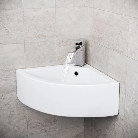 Tulla 670 X 470mm Cloakroom Large Quarter Circle Corner Wall Hung Basin Sink 1 Tulla 670 X 470mm Cloakroom Large Quarter Circle Corner Wall Hung Basin Sink
