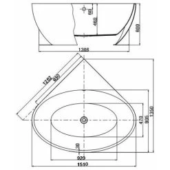 Modern Designer Corner Freestanding Bath Acrylic Bathtub 1510mm Built-In Waste -Elegant Store 14986865 4