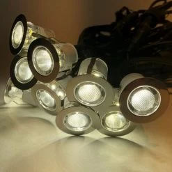 Set Of 20 - 30mm Stainless Steel IP67 Warm White LED Decking Kit With Dusk Til Dawn Photocell Sensor -Elegant Store 15164416 3