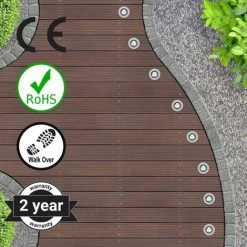 Set Of 20 - 30mm Stainless Steel IP67 Warm White LED Decking Kit With Dusk Til Dawn Photocell Sensor -Elegant Store 15164416 5