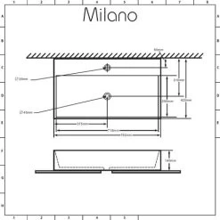 Milano Elswick - Modern White Ceramic Rectangular Countertop Or Wall Mounted Bathroom Basin Sink – 750mm X 420mm 9 Milano Elswick - Modern White Ceramic Rectangular Countertop Or Wall Mounted Bathroom Basin Sink – 750mm X 420mm -Elegant Store 15473693 5