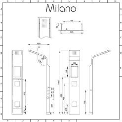 Milano Orton - Modern Thermostatic Shower Tower Panel With Rainfall Shower Head&44 Hand Shower Handset And Body Jets – Black -Elegant Store 15473851 5