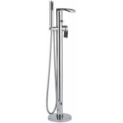 Milano Razor - Modern Freestanding Bath Shower Mixer Tap With Hand Shower Handset - Chrome