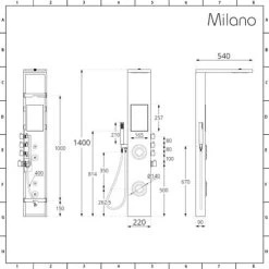 Milano Karr - Modern Thermostatic Shower Tower Panel With Rainfall Shower Head&44 Hand Shower Handset And Body Jets – Bamboo -Elegant Store 15918597 5