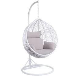 Yaheetech Rattan Swing Patio Garden Weave Hanging Egg Chair W/Cushion& Cover In Or Outdoor