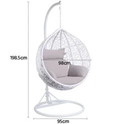 Yaheetech Rattan Swing Patio Garden Weave Hanging Egg Chair W/Cushion& Cover In Or Outdoor -Elegant Store 16054839 5