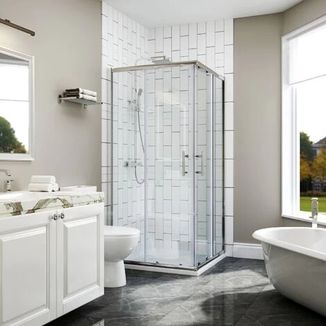 ELEGANT 800 X 800 Mm Shower Enclosure Corner Entry Shower Cubicle Square Sliding Doors 1 ELEGANT 800 X 800 Mm Shower Enclosure Corner Entry Shower Cubicle Square Sliding Doors