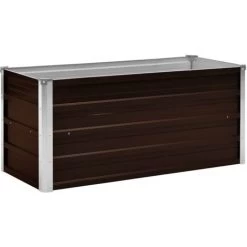 Garden Raised Bed Brown 100x40x45 Cm Galvanised Steel VidaXL
