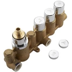 Milano Orta - Modern Two Outlet Push Button Thermostatic Shower Mixer Valve With 400mm Round Ceiling Mounted Recessed Rainfall Shower Head And Hand Shower Handset Kit - Chrome -Elegant Store 16594549 4