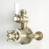 Milano Elizabeth - Traditional Exposed Twin Thermostatic Mixer Shower Valve - Brushed Gold