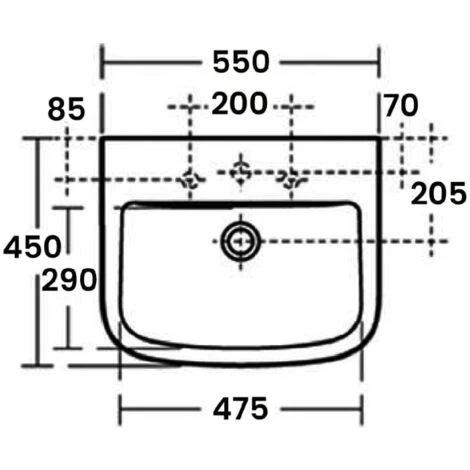 Ideal Standard Tempo Washbasin 550mm Wide 1 Tap Hole 2 Ideal Standard Tempo Washbasin 550mm Wide 1 Tap Hole - Image 2