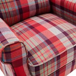 EATON WING BACK FIRESIDE CHECK FABRIC RECLINER ARMCHAIR SOFA LOUNGE CINEMO CHAIR RED 9 EATON WING BACK FIRESIDE CHECK FABRIC RECLINER ARMCHAIR SOFA LOUNGE CINEMO CHAIR RED -Elegant Store 18220947 5