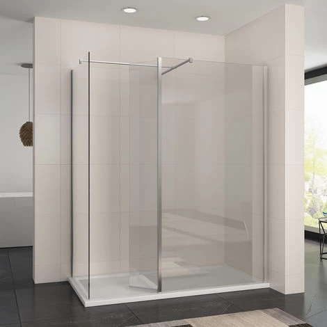 ELEGANT 1200 X 800 Mm Walk In Wetroom Shower Enclosure Panel With Stone Tray And 300mm Flipper Panel 2 ELEGANT 1200 X 800 Mm Walk In Wetroom Shower Enclosure Panel With Stone Tray And 300mm Flipper Panel - Image 2