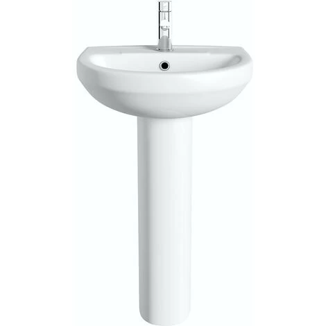 Orchard Eden 1 Tap Hole Full Pedestal Basin 550mm 4 Orchard Eden 1 Tap Hole Full Pedestal Basin 550mm - Image 4