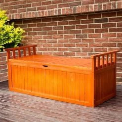 KMS BIRCHTREE Garden Bench Storage Box BT-WGB04 Natural -Elegant Store 19619783 5