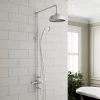 Traditional Thermostatic Mixer Shower Crosshead Valve Round Drench Head