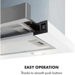 Klarstein Mariana 60 Flat Screen Hood 500 M³ / H Exhaust Air LED White -Elegant Store 22970532 4