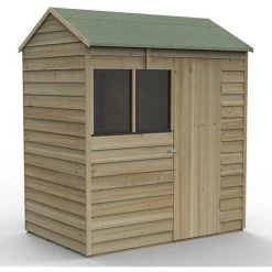 6' X 4' Forest 4Life 25yr Guarantee Overlap Pressure Treated Reverse Apex Wooden Shed (1.88m X 1.34m) -Elegant Store 24023245 4