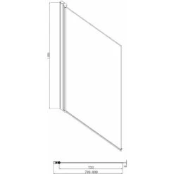 Over Bath Shower Screen Door 800mm Frameless Black Square 6mm Safety Glass Panel -Elegant Store 27104347 4