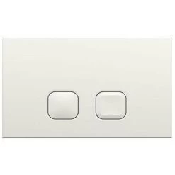 Milano - Modern Toilet WC Dual Flush Square Button Wall Plate - White