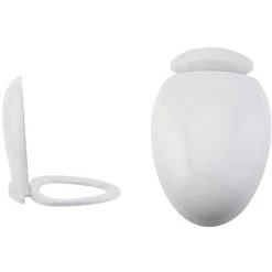 Milano Mellor – Modern White Toilet WC Quick Release Soft Close Seat – 335mm X 450mm