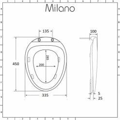 Milano Mellor – Modern White Toilet WC Quick Release Soft Close Seat – 335mm X 450mm -Elegant Store 28447683 5