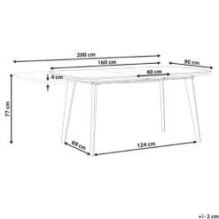 Extending Dining Table 160/200x90cm MDF Marble Effect With Black Iron Legs Mosby 7 Extending Dining Table 160/200x90cm MDF Marble Effect With Black Iron Legs Mosby -Elegant Store 28912671 3