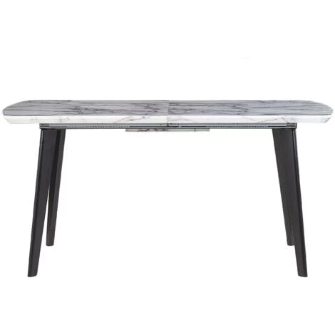 Extending Dining Table 160/200x90cm MDF Marble Effect With Black Iron Legs Mosby 5 Extending Dining Table 160/200x90cm MDF Marble Effect With Black Iron Legs Mosby - Image 5