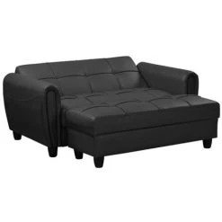 Zinc 2 Seater Sofa Bed With Hidden Storage And Matching Ottoman Bench - Black 8 Zinc 2 Seater Sofa Bed With Hidden Storage And Matching Ottoman Bench - Black -Elegant Store 29016741 4