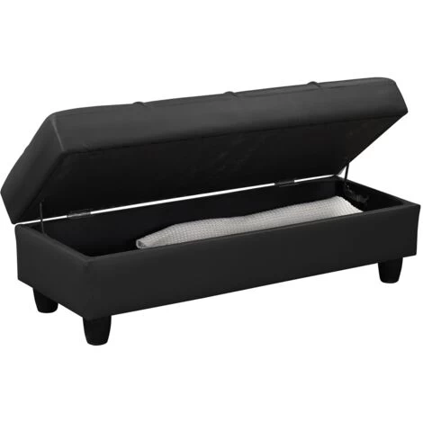 Zinc 2 Seater Sofa Bed With Hidden Storage And Matching Ottoman Bench - Black 5 Zinc 2 Seater Sofa Bed With Hidden Storage And Matching Ottoman Bench - Black - Image 5