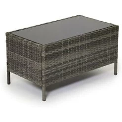 Evre Rattan Garden Furniture Set Patio Conservatory Indoor Outdoor 4 Piece Set Table Chair Sofa (Grey) -Elegant Store 29141441 3