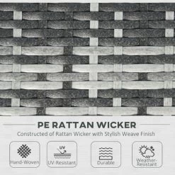 Outsunny 6 Pieces Rattan Furniture Set Conservatory Sofa Deluxe Wicker Garden Grey 8 Outsunny 6 Pieces Rattan Furniture Set Conservatory Sofa Deluxe Wicker Garden Grey -Elegant Store 29218375 4