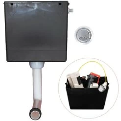 Macdee Duo Compact Dual Flush Concealed Toilet Cistern + Button CDC40CP CDC42CP