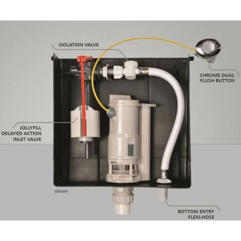 Macdee Duo Compact Dual Flush Concealed Toilet Cistern + Button CDC40CP CDC42CP 2 Macdee Duo Compact Dual Flush Concealed Toilet Cistern + Button CDC40CP CDC42CP - Image 2