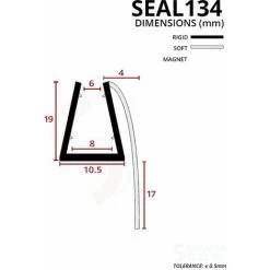 Shower Seal For Screens, Doors Or Panels | Fits 6, 7 Or 8mm Glass | Seals 12-17mm Gaps | SEAL134 (80cm) 5 Shower Seal For Screens, Doors Or Panels | Fits 6, 7 Or 8mm Glass | Seals 12-17mm Gaps | SEAL134 (80cm) -Elegant Store 30151428 3