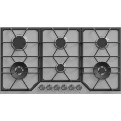 ViandPro - 90cm 6 Burner Stainless Steel Gas Hob With 2 Wok Burners 2 ViandPro - 90cm 6 Burner Stainless Steel Gas Hob With 2 Wok Burners - Image 2