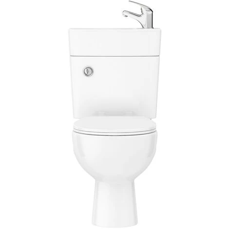2 In 1 Compact Close Couple Toilet And Basin Combo Space Saver Tap And Waste Set 3 2 In 1 Compact Close Couple Toilet And Basin Combo Space Saver Tap And Waste Set - Image 3