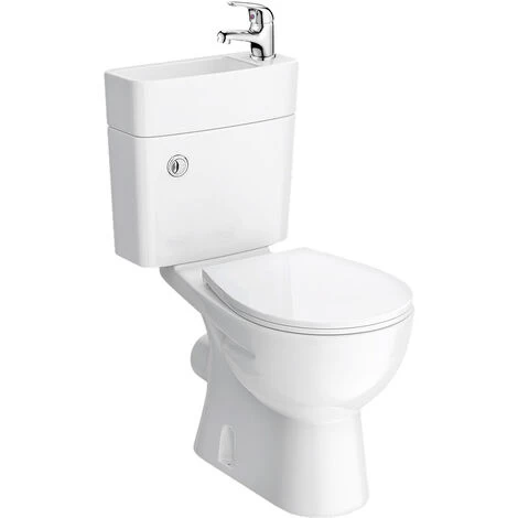 2 In 1 Compact Close Couple Toilet And Basin Combo Space Saver Tap And Waste Set 5 2 In 1 Compact Close Couple Toilet And Basin Combo Space Saver Tap And Waste Set - Image 5
