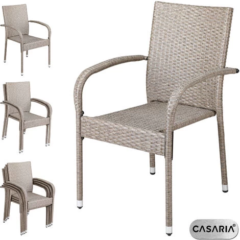 Casaria Poly Rattan 4 Pieces Set Chairs Comfortable Stackable Garden Patio Balcony Furniture Cream 1 Casaria Poly Rattan 4 Pieces Set Chairs Comfortable Stackable Garden Patio Balcony Furniture Cream