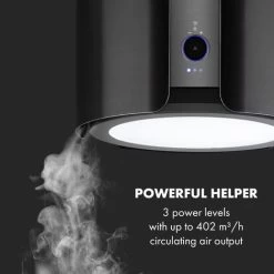 Klarstein Skyfall Smart, Island Extractor Hood, Ø45cm, Circulating Air, 402m³ / H, LED, Stainless Steel, Black -Elegant Store 33504329 3