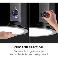 Klarstein Skyfall Smart, Island Extractor Hood, Ø45cm, Circulating Air, 402m³ / H, LED, Stainless Steel, Black -Elegant Store 33504329 4