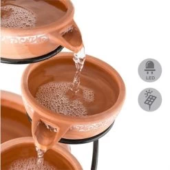 Blumfeldt Empoli Cascade Fountain Terracotta 5 Stages 200 L / H Solar 2W LED 7 Blumfeldt Empoli Cascade Fountain Terracotta 5 Stages 200 L / H Solar 2W LED -Elegant Store 33535972 3