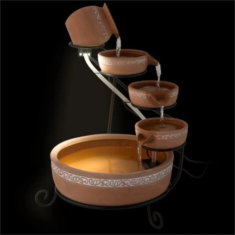 Blumfeldt Empoli Cascade Fountain Terracotta 5 Stages 200 L / H Solar 2W LED 4 Blumfeldt Empoli Cascade Fountain Terracotta 5 Stages 200 L / H Solar 2W LED - Image 4